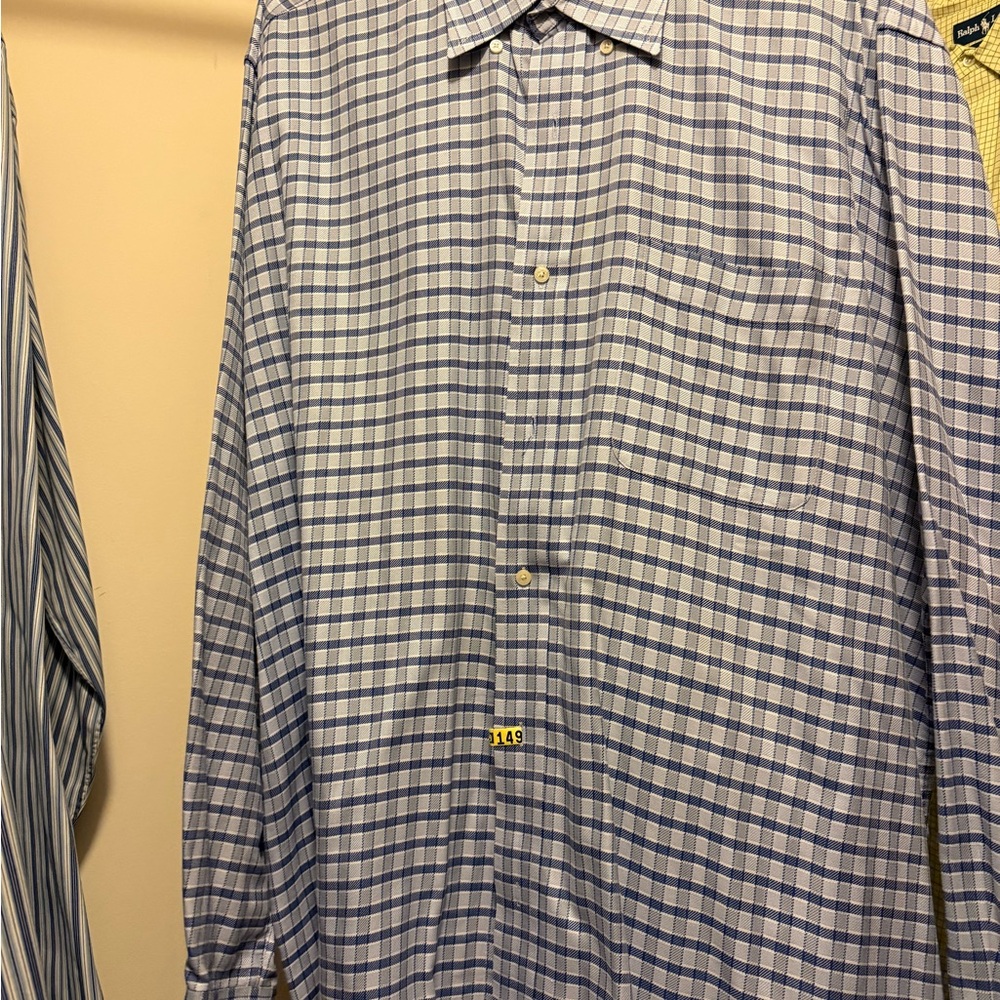 Bobby Jones Blue and White Plaid Men's Shirt
